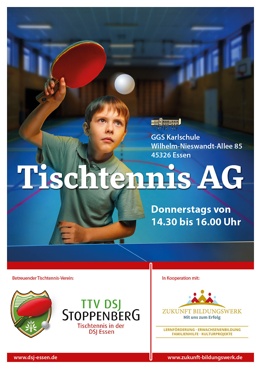 Plakat Bildungswerk Tischtennis Karlschule